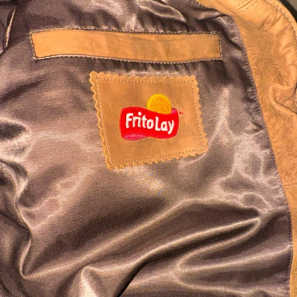 SAXON SAXON LEATHER FRITO LAY Suede Men's Brown Leather Jacket Size M